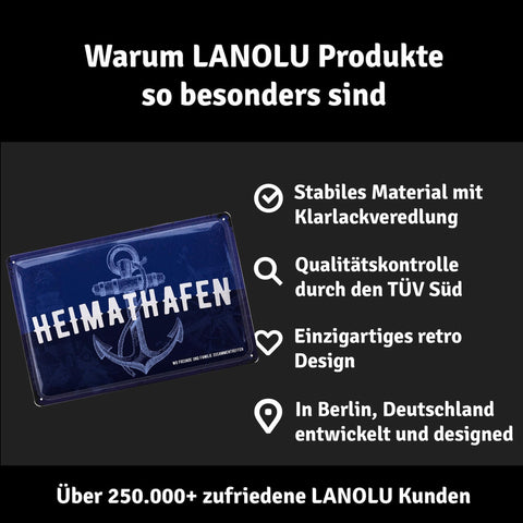 Blechschild Heimathafen blau