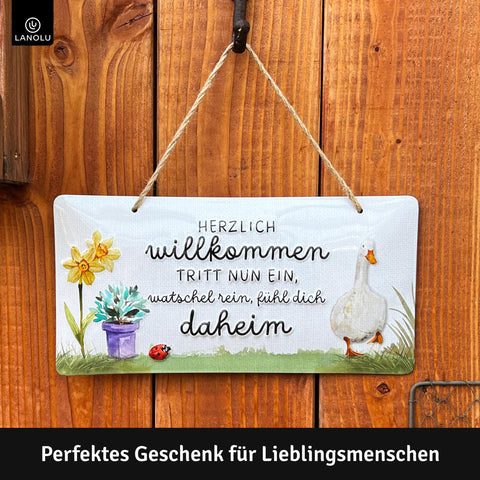Blechschild Herzlich Willkommen