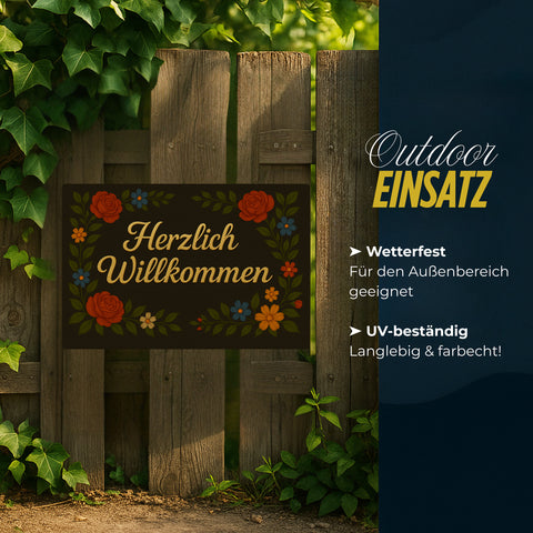 Herzlich Willkommen Blechschild
