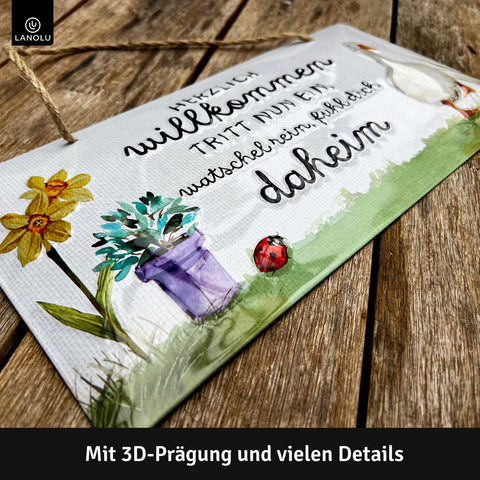 Blechschild Herzlich Willkommen