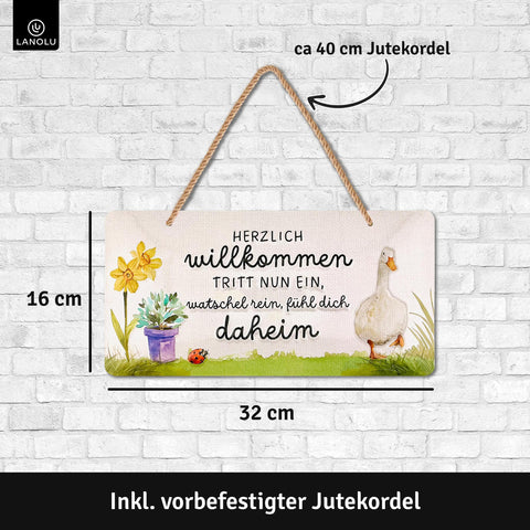 Blechschild Herzlich Willkommen