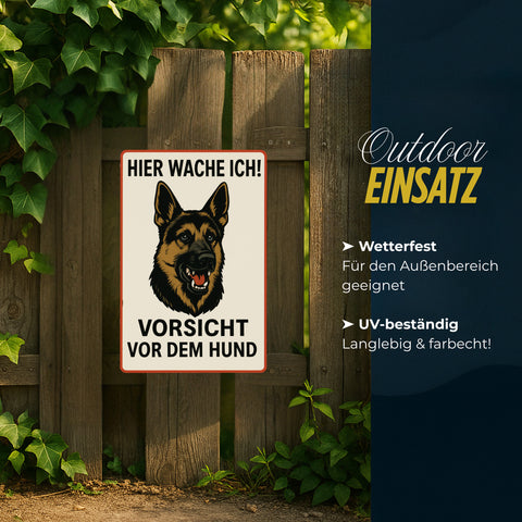 Schäferhund Hier wache ich Blechschild