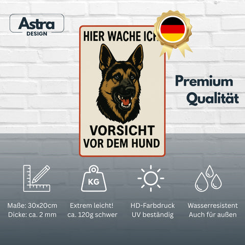 Schäferhund Hier wache ich Blechschild