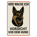 Schäferhund Hier wache ich Blechschild