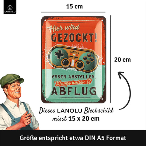Blechschild Hier wird gezockt