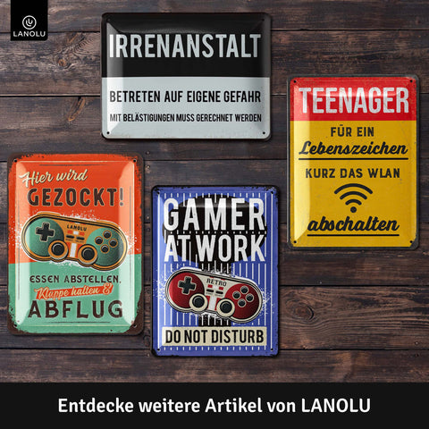 Blechschild Hier wird gezockt