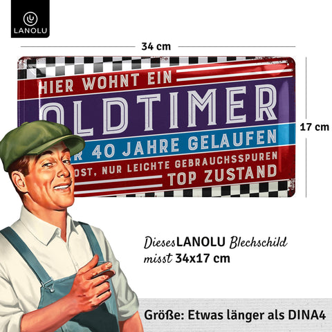 Blechschild Oldtimer 40 Jahre