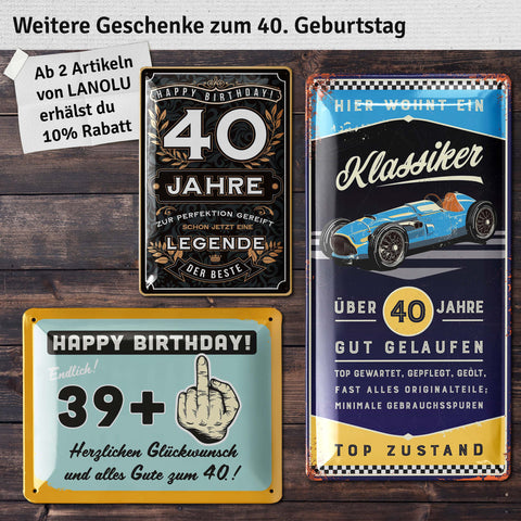 Blechschild Oldtimer 40 Jahre