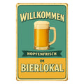 Hopfenfrisch im Bierlokal Blechschild