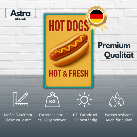 Hot Dog Blechschild
