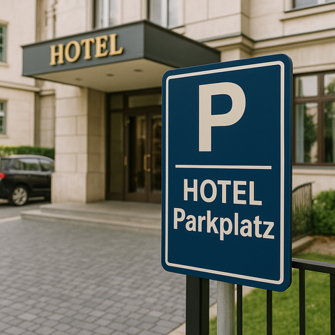 Hotel Parkplatz Blechschild
