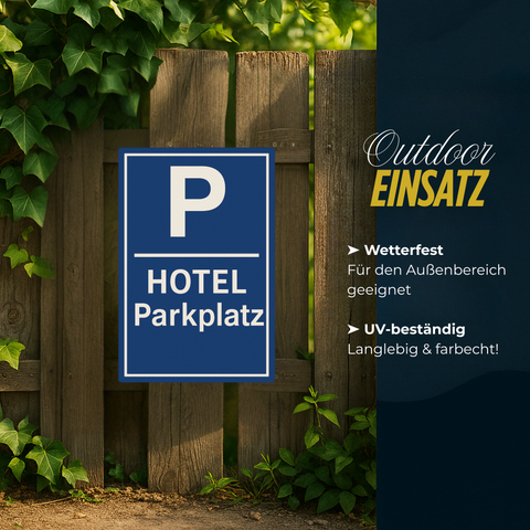 Hotel Parkplatz Blechschild