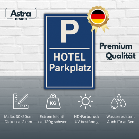 Hotel Parkplatz Blechschild