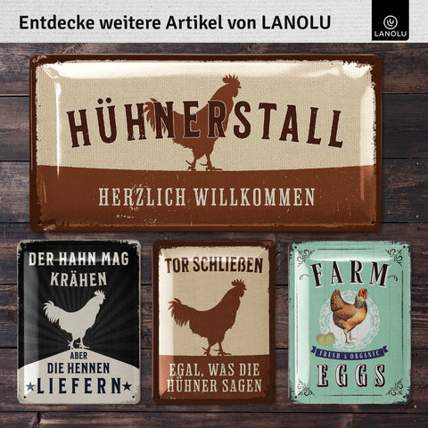Blechschild Vorsicht Hühner