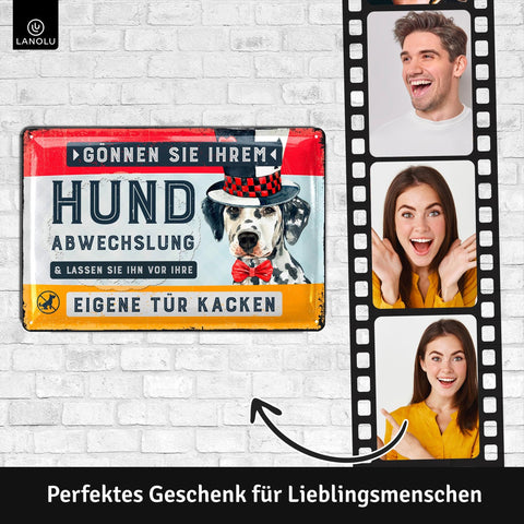 Blechschild Abwechslung für Hund