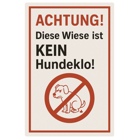 Kein Hundeklo Blechschild