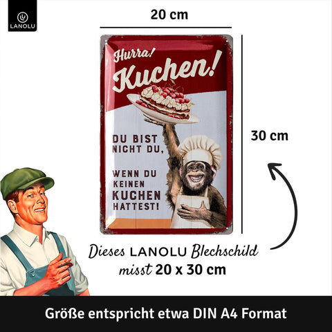 Blechschild Hurra Kuchen!