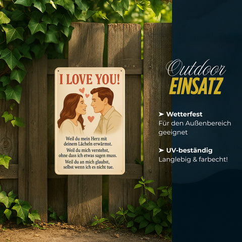 I love you Blechschild