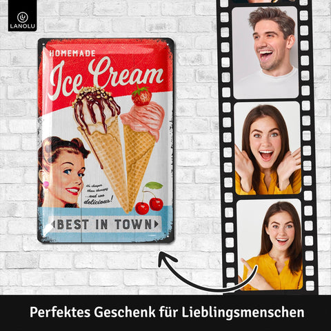 Blechschild Homemade Ice Cream