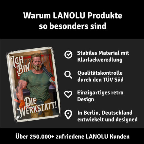 Blechschild Ich bin die Werkstatt