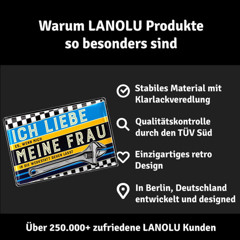 Blechschild Ich liebe meine Frau Werkstatt