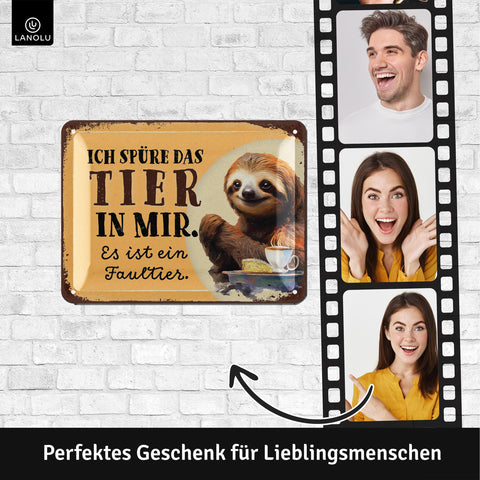 Blechschild Tier in mir Faultier