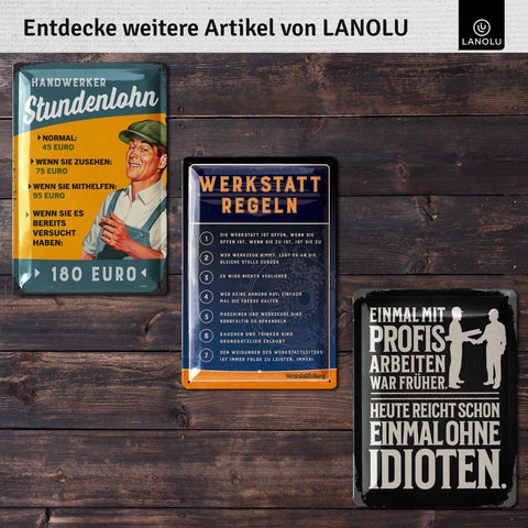 Blechschild Nicht Arbeiten während des Biertrinkens - 15x20cm