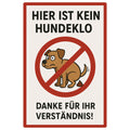 Hier ist kein Hundeklo Blechschild Weiß/Rot - 20x30cm