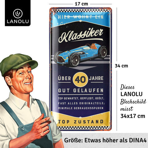 Blechschild Klassiker 40 Jahre - 17x34cm