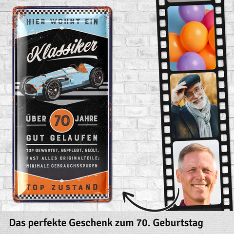 Blechschild Klassiker 70 Jahre