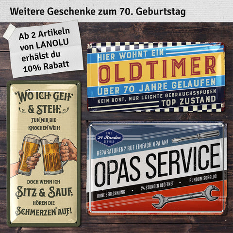 Blechschild Klassiker 70 Jahre