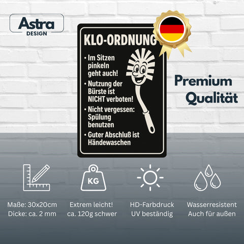 Klo Ordnung Blechschild