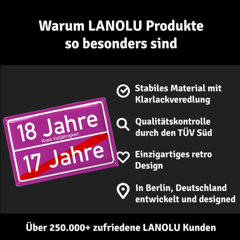 Blechschild 18 Jahre Volljährigkeit