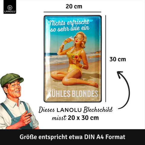 Blechschild Kühles Blondes Bier