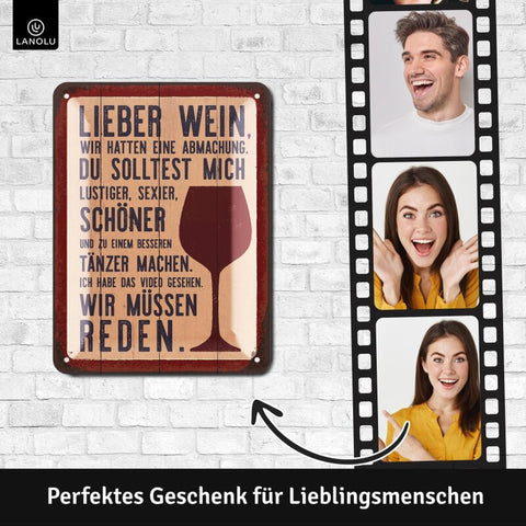 Blechschild Lieber Wein
