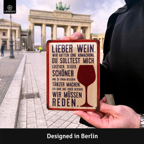 Blechschild Lieber Wein