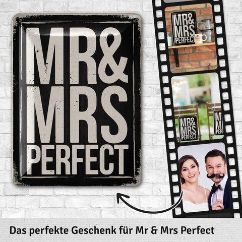 Mr und Mrs Perfect Blechschild