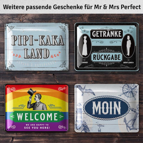 Mr und Mrs Perfect Blechschild