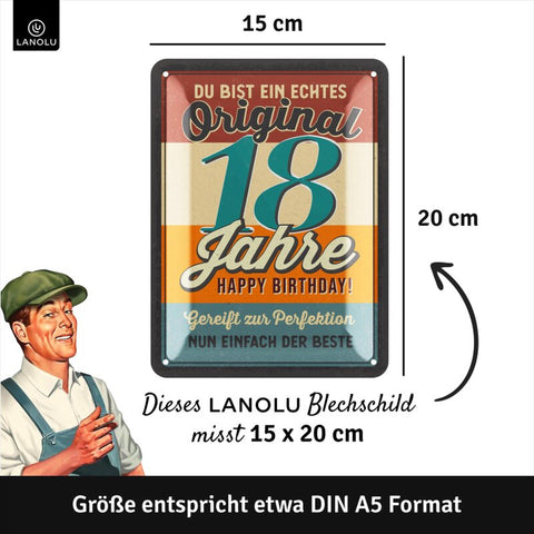 Blechschild Original 18 Jahre