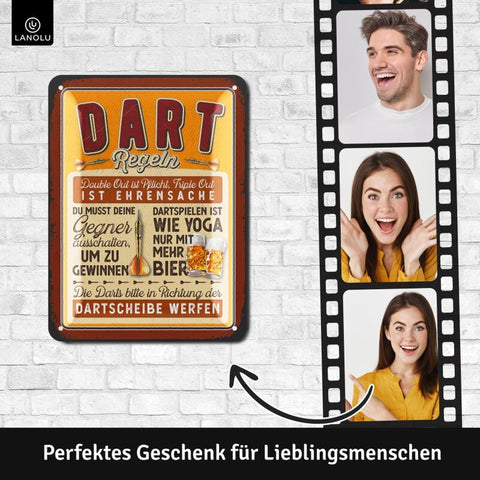 Blechschild Dart Regeln rot