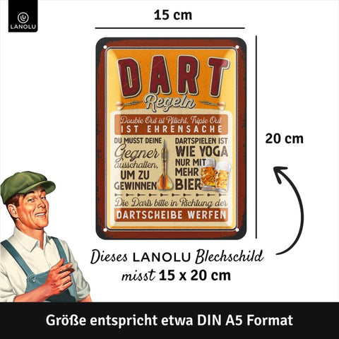 Blechschild Dart Regeln rot
