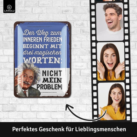 Blechschild Einstein Innere Frieden