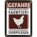 Blechschild Raubtier Huhn