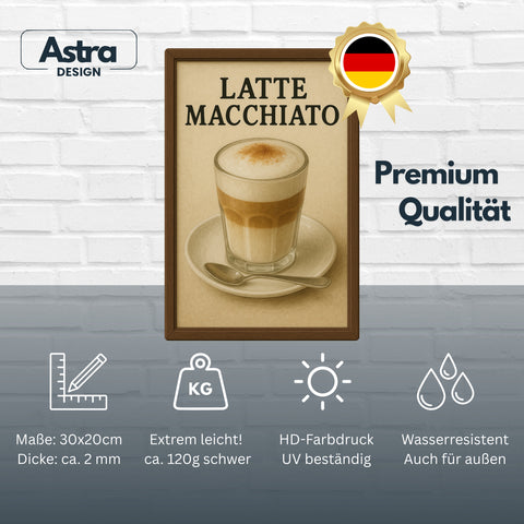 Latte Macchiato Blechschild