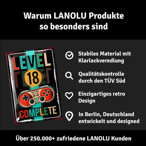 Blechschild Retro Gaming Controller lvl.18