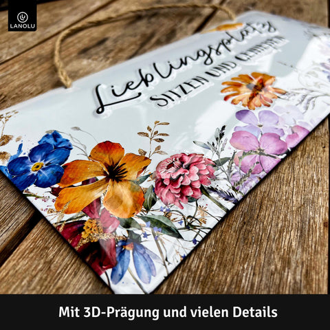 Blechschild Lieblingsplatz genießen