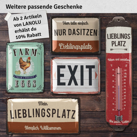 Blechschild Lieblingsplatz weiß
