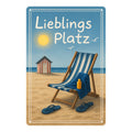 Lieblingsplatz Strand Blechschild