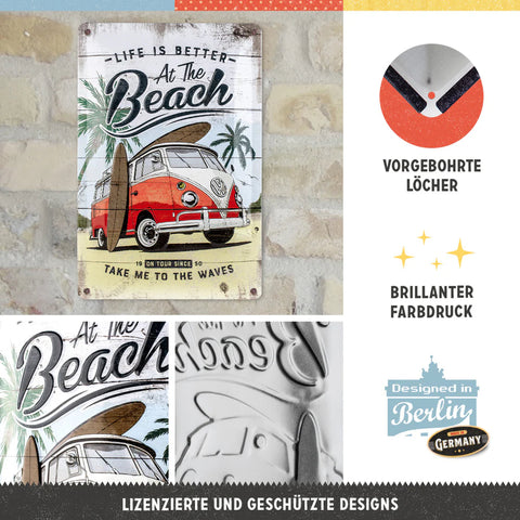 VW Bulli - Beach Blechschild