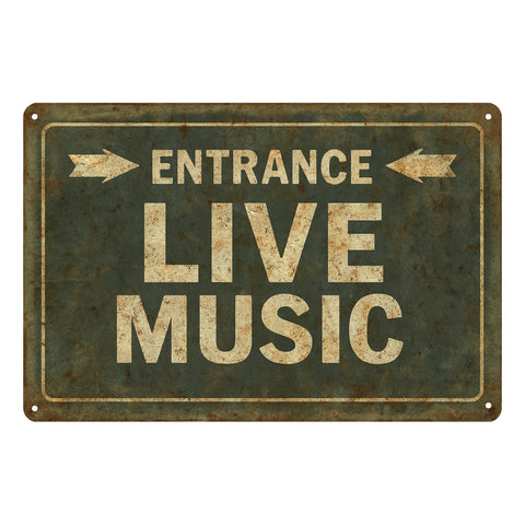 Live Music Blechschild